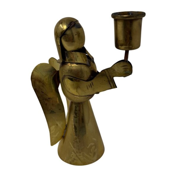 Mid 20th Century Brass Swirl Design Candlestick Candle Holders Set 3 Graduated - Picture 8 of 10